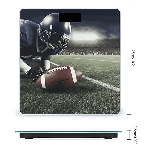 Digital Bathroom Scale for Body Weight Scale with Bright LCD Display High Accuracy Step-On Technology Auto On/Off American Football Digital Scales 400 Lbs /180kg