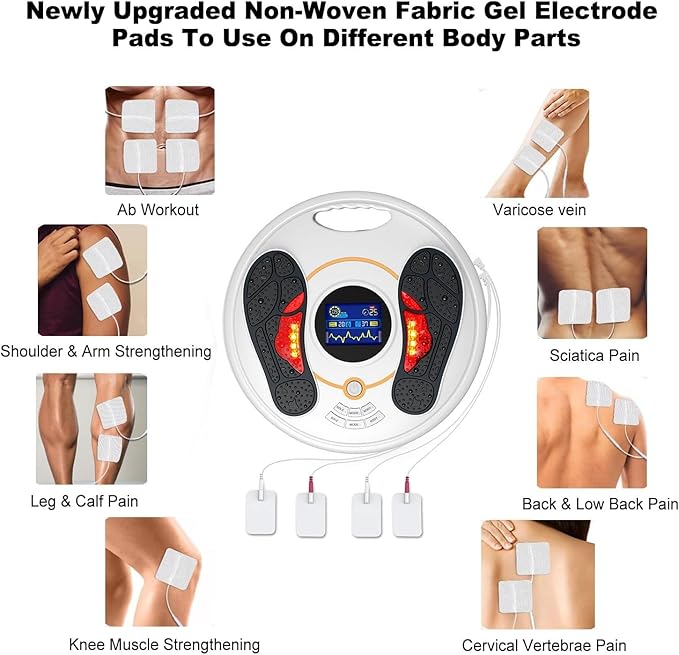 OSITO Foot Circulation Stimulator Improves Foot Circulation EMS Foot Massager &amp Body Therapy Machine Relieves Body Pain Neuropathy RLS Plantar Fasciitis