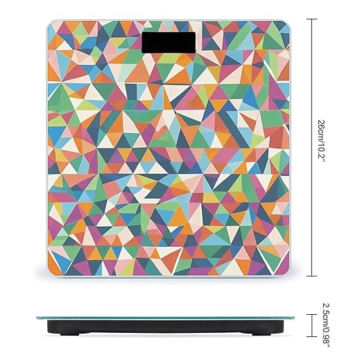 Pattern Made of Triangles Scale for Body Weight Digital Bathroom Scale Accurate Smart Weight Scales with Large Display Weighing Machine High Precision Scales