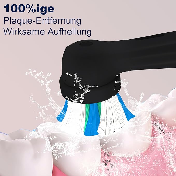 8 Pcs iO Replacement Heads Compatible with Oral B iO 2/3/4/5/6/7/8/9/10/Deep Clean Series Electric Toothbrush Brush Heads Compatible with Oral B iO with Medium Bristles Care Your Teeth (Black)