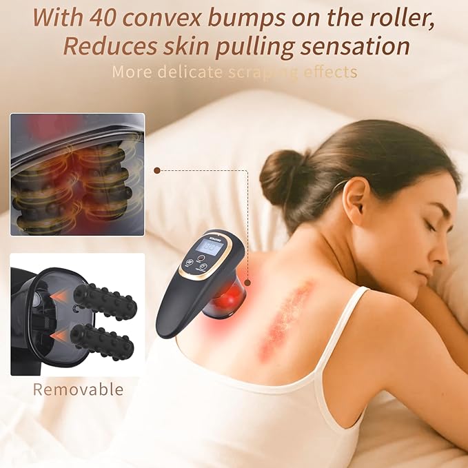 Meifuly Smart Cupping Therapy Massager 12 Levels of Suction Strength and Heat Control Portable Electric Cupping Device for Back Belly Waist Arms Legs