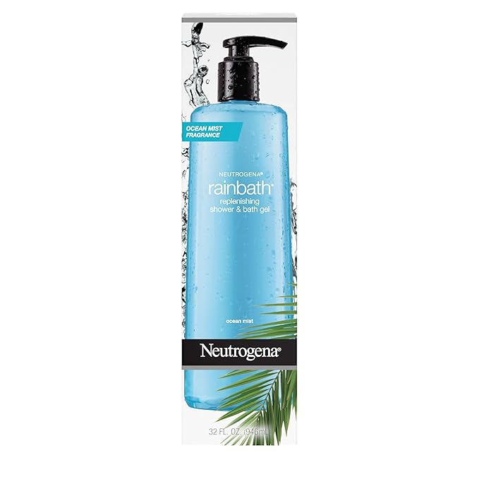 Neutrogena Rainbath Replenishing Shower and Bath Gel -Refreshing Body Wash with Moisturizing Formula for Soft Skin Ocean Mist Scent 32 fl. oz. (946 mL) Pump Bottle