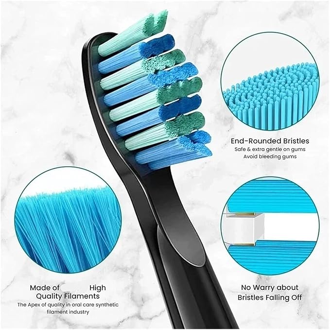 10Pcs Electric Toothbrush Replacement Heads Compatible for FW 910/507/958/515/949/575/551(10pcs White)
