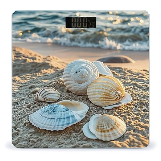 Sleep on Shells Scale for Body Weight Digital Bathroom Scale Toughened Glass High Precision Scales for Body Weight with Large LCD Backlight Display Weight Scales