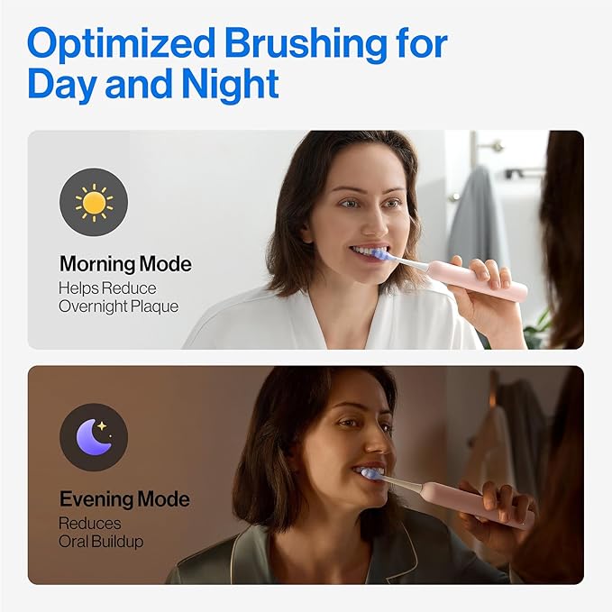usmile Y20PRO Electric Toothbrush AI-Powered Smart Toothbrush with AM/PM Auto Mode 4 Brushing Modes 90-Day Battery App Control Real-Time 3D Map 2 Brush Heads Included(Sakura Pink)