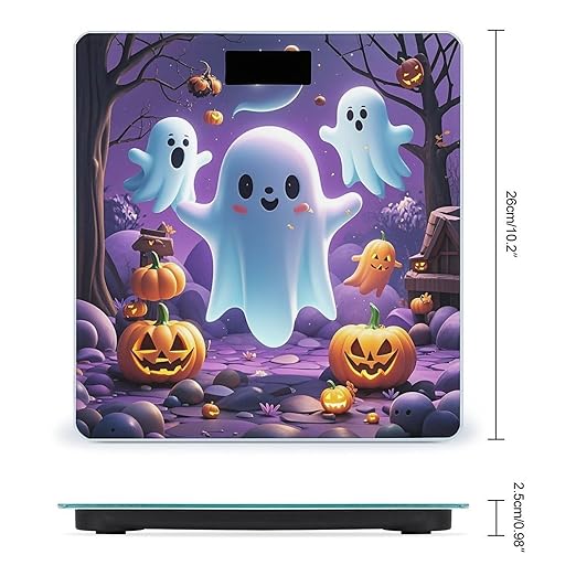 Ghost Pumpkin Weight Scale Highly Accurate Digital Weighing Scale with Large LCD Display Smart Bathroom Scales for Home Bedrooms and Gift Giving