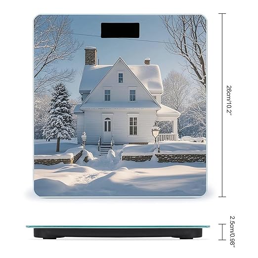 Winter House Bathroom Scale for Body Weight Bathroom Weighing Scales with Back Lit LED Display Sturdy Tempered Glass Body Weight Bathroom Scale 400lb Weighing