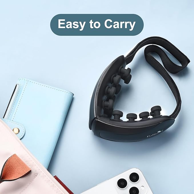 Fullicon Eye Massager with Heat &amp Vibration Ultra Light Migraine Relief Products Foldable Mask with Bluetooth Music Face Massager with Type-C Charging 5 Modes FSA Eligible Items Only List (Bla