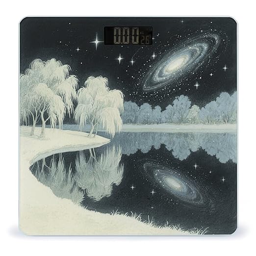 Galaxy Starry Night Weight Scale Large Bathroom Scales Digital Weight with Bright LED Display Non Slip Automatic Weighing Scale Fashion Weighing Machine for Body