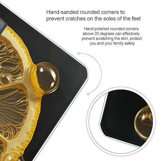 Lemon Art Slice Scale for Body Weight Digital Bathroom Scale Accurate Smart Weight Scales with Large Display Weighing Machine High Precision Scales