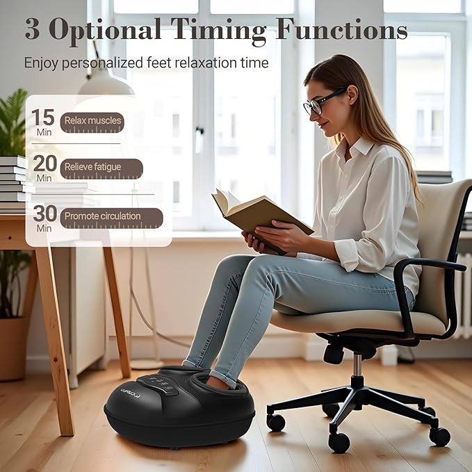 FSA Foot Massager with Heat - HSA Eligible Feet Massager for Plantar Fasciitis &amp Neuropathy Shiatsu Deep Kneading for Foot Pain Relief Gifts for Women Mom
