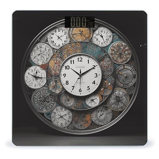 Clock Art Scale for Body Weight Digital Bathroom Scale Precision Smart Weighing Scales with Clear LED Display Accurate High Precision Scales Weighing Machine