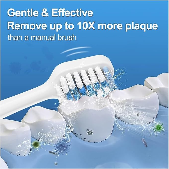 20 Replacement Heads for Electric toothbrushes Suitable for WP-862 WP-872 WP-877 WP-882 WP-892(20pcs White)