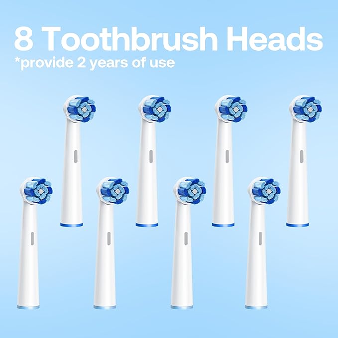 Bitvae R2 Rotating Electric Toothbrush for Adults with 8 Brush Heads 5 Modes Rechargeable Power Toothbrush with Pressure Sensor Pink