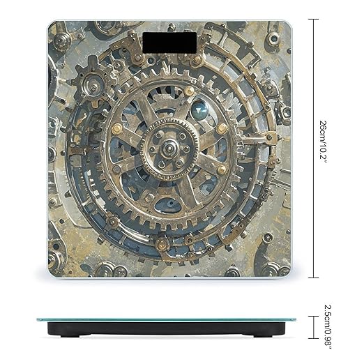 Steampunk Mechanical Gears Scale for Body Weight Smart Scales Digital Bathroom Scale High Precision Weighing Scales with Large Display Weighing Machine for People