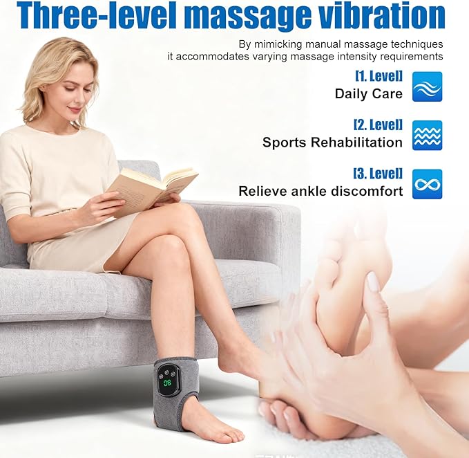 Foot MassagerWireless 3 in 1 Foot Revive Massager with 3 Vibration Mode5 Heat Leavel for Both Father and Mother Wireless &amp Portable (Gray 2pcs)