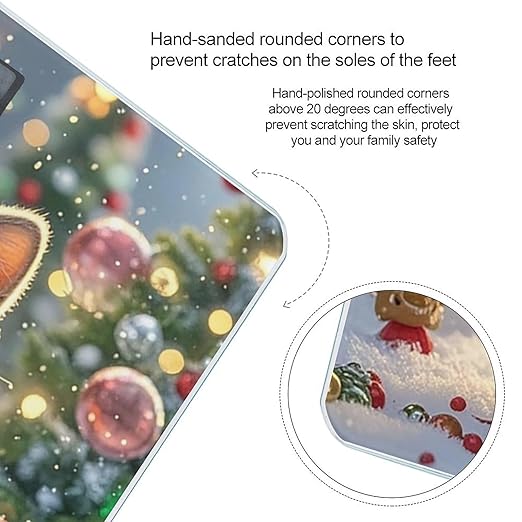 Cute Cat Sing Christmas Carols Bathroom Scale for Body Weight with High Precision Large LCD Backlight Display Digital Weighing Scale with BMI Capacity Up to 180kg
