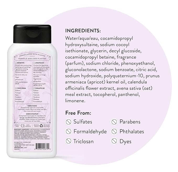 J.R. Watkins Body Wash Lavender 18 fl oz 2 Pack