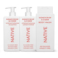 Native Shampoo &amp Conditioner Body Wash - Honey Crisp &amp Cider - Naturally Derived Ingredients Sulfate-Free Paraben-Free Strengthening Hair Care | Fall Seasonal Bundle (51 fl oz Total) - 3 P