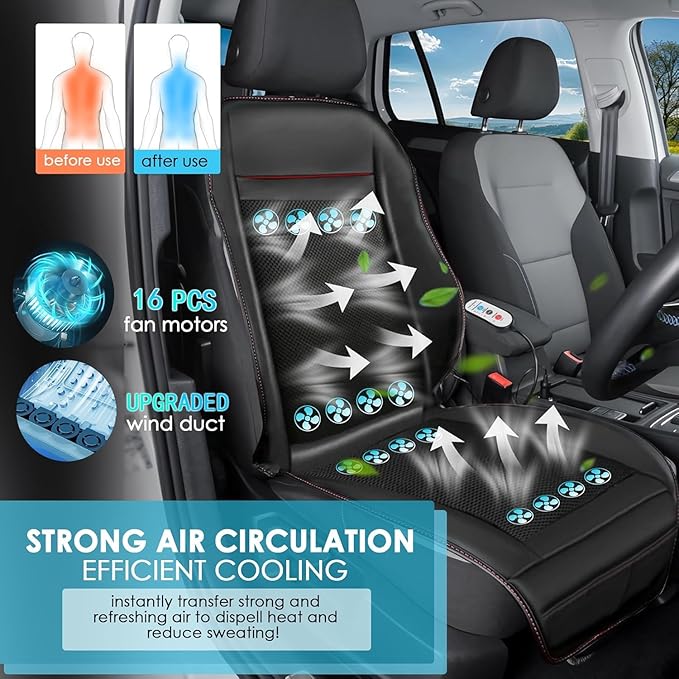 3 in 1 Massage Cushion with Winter Cooling Seat Covers Chair Massager for Full Body 12V Car Seat Covers (WinterSummerMassage-2)