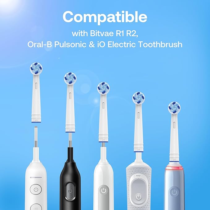 Bitvae R1 Rotating Electric Toothbrush with 8 Brush Heads for Adults and Kids 60-Day Battery Life 5 Modes Rechargeable Power Toothbrush with 2-Minute Smart Timer Black