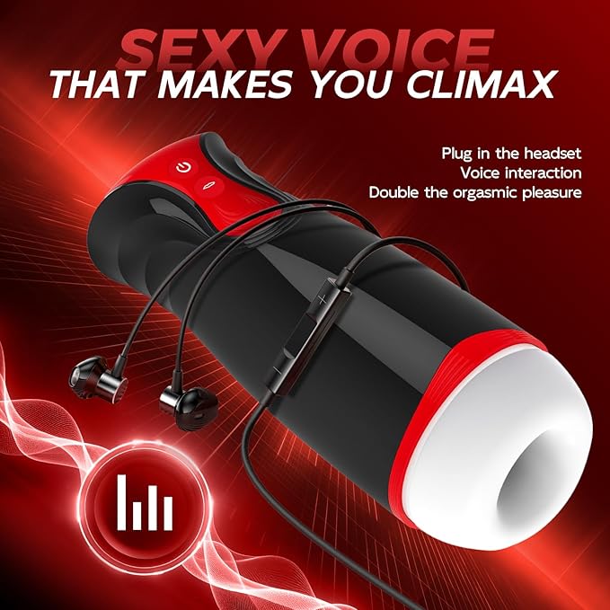 Male Masterburbatar Hands Free with 10 Vibration Sucking Massagers Modes Automatic Male Mastusbafor Tight Sleeve Hoodies Pocket Puzzy Silicone Electric Massager Machine PWO1103 (red)