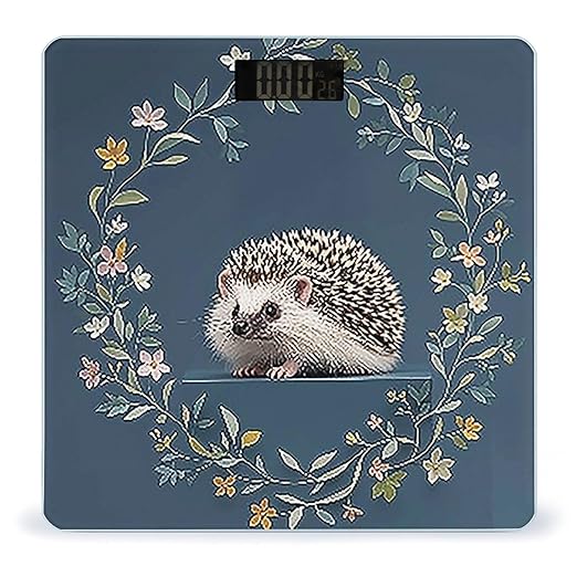 Cute Little Hedgehog Scale for Body Weight Accurate Digital Bathroom Scale Toughened Glass High Precision Scales Smart Weight Scales with Large LCD Backlight Display Weighing Machine