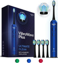 Wagner Stern VibroWave Plus Oscillation &amp Vibration Sonic Electric Toothbrush with 4 Brush Heads. IPX7 Waterproof.