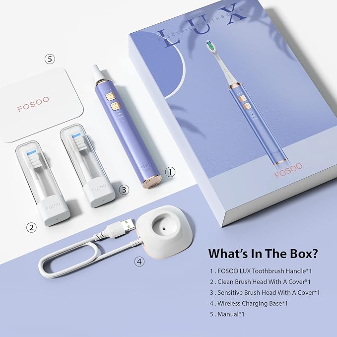 Sonic Electric Toothbrushes for Adults Toothbrushes Electric Rechargeable with 120 Days Battery Life38000vpm3 Modes2 Min Smart TimerMetal Cover w 5 Colors Optional (Purple)