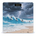 Ocean Beach Weight Scale Large Digital Bathroom Scales with Bright LED Display Non Slip Digital Scale and Step On Fashion Weighing Machine for Body