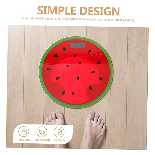 Cartoon Watermelon Digital Weight Scale Tempered Bathroom Scale for Household Use Accurate Body Weight Measurement Cute Design for Fitness Tracking