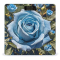 Romantic Blue Rose Bathroom Scale for Body Weight Bathroom Weighing Scales with Back Lit LED Display Sturdy Tempered Glass Body Weight Bathroom Scale 400lb Weighing