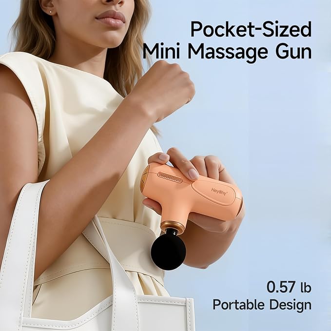 Super Mini Massage Gun Deep Tissue Portable Handheld Muscle Massager with 5 Speed &amp 4 Heads for Athletes Men &amp Women Muscle Recovery Percussion Massager Quiet for Home Gym Office Travel
