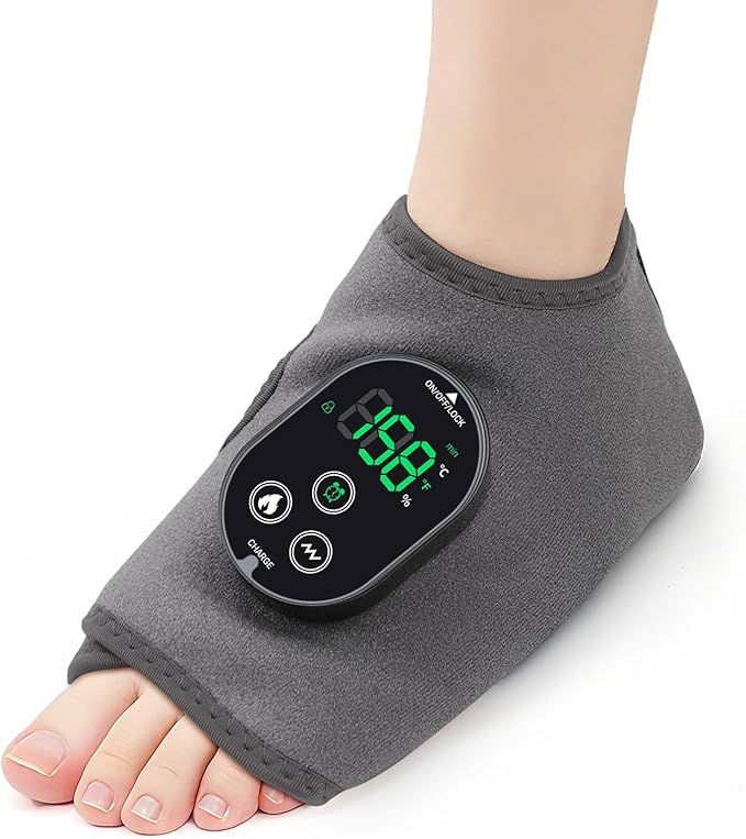 Foot Ankle Massager for Pain Relief Cordless Ankle Heating Pad with Massage Foot Massager Heated Ankles Brace Wrap 6 Heats 3 Vibrations