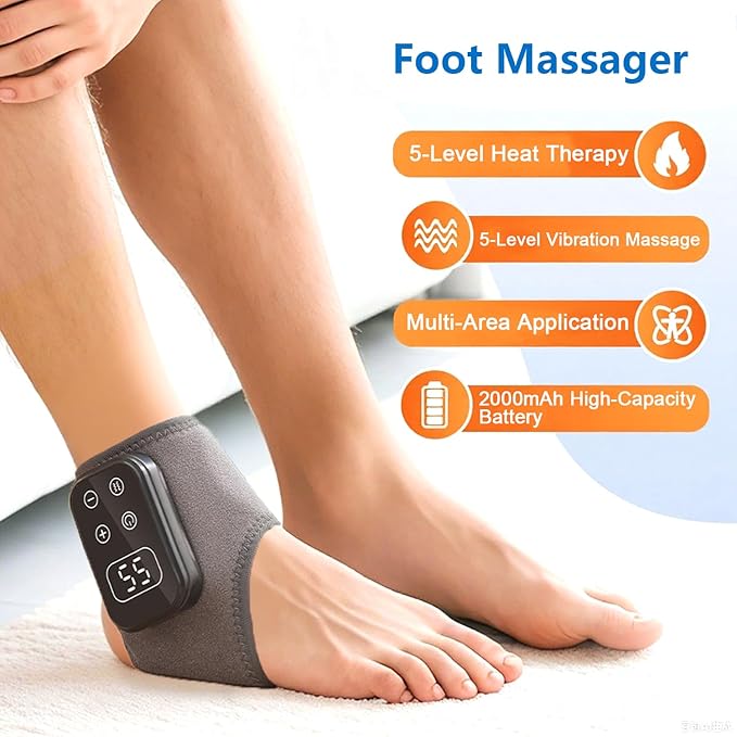 Foot Renew Triple Method Massager 2PCS Foots Renew Massager Portable Wireless Foots Massager Heated Foot &amp Ankle Wrap for Home