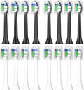 4/8/12/16 Pcs Replacement Toothbrush Heads Compatible for PhilipsSonicare Electric Toothbrush Refills for 1100 2100 4100 5100(8White 8Black)