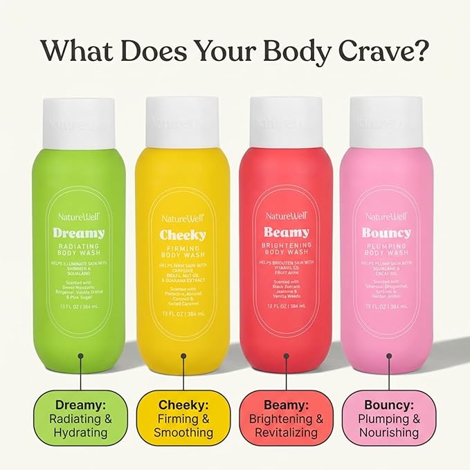 NATURE WELL Cheeky Beamy Bouncy &amp Dreamy Body Wash Cream Bundle Gentle Cleansing with Captivating Scents Enriched with Effective Ingredients That Help Promote Smoother &amp Radiant Skin 13