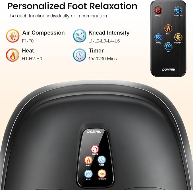 Shiatsu Foot Massager Machine with Heat Upgraded Deep Kneading/Rolling Foot Massager for Delivers Pain Relief Plantar Fasciitis Neuropathy Fits Up to 13‘’ Gifts for Women Mom Men Dad Seniors