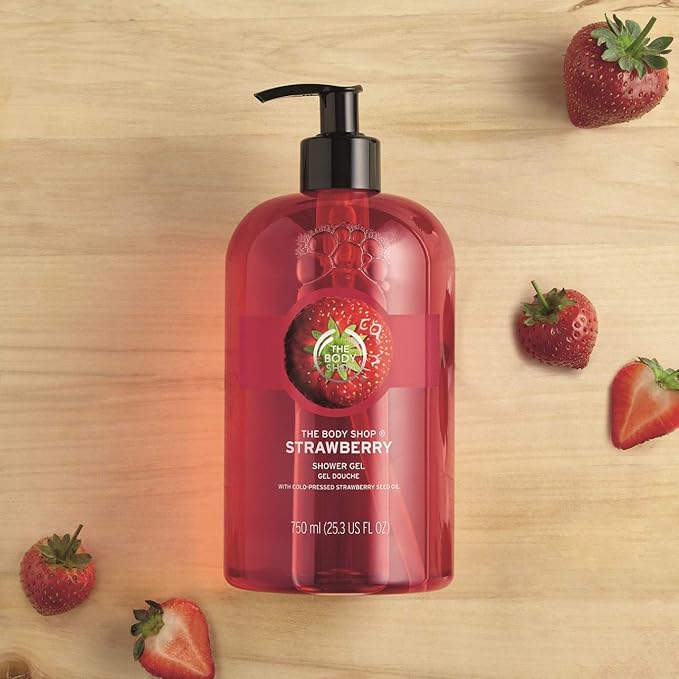 The Body Shop Strawberry Shower Gel Jumbo 25.3 Fluid Ounces (Packaging May Vary)