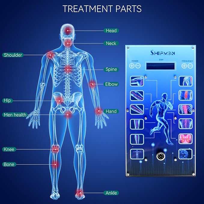 Portable Shockwave Therapy Machine for Body Muscle Massager Pain Relief Back Waist Leg and Golf Elbow Shock Wave Deep Tissue Pain Relief with 7 Massage Heads