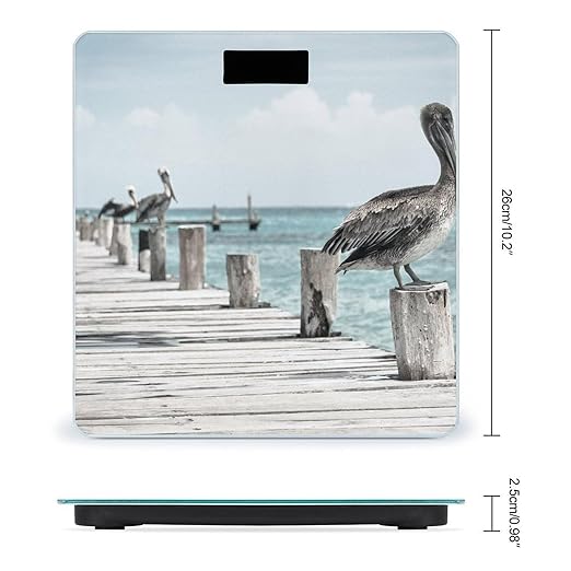 Pelican on Wood Bridge Scale for Body Weight Digital Bathroom Scale Precision Smart Weighing Scales with Clear LED Display Accurate High Precision Scales Weighing Machine