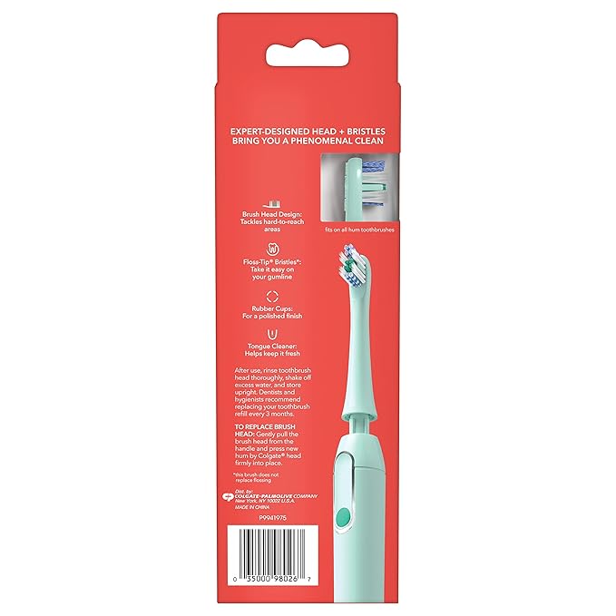 Colgate Hum Connected Smart Battery Toothbrush Refill Head Green 2 Pack