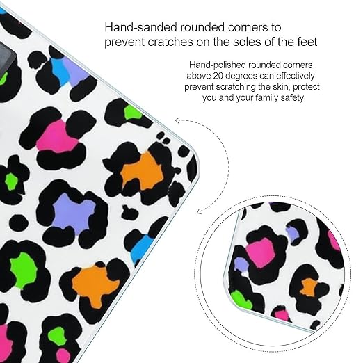 Men's Smart Scale for Body Weight Digital Bathroom Weighing Scale Automatic Switch Energy Saving Scale Colorful Cheetah Leopard Print