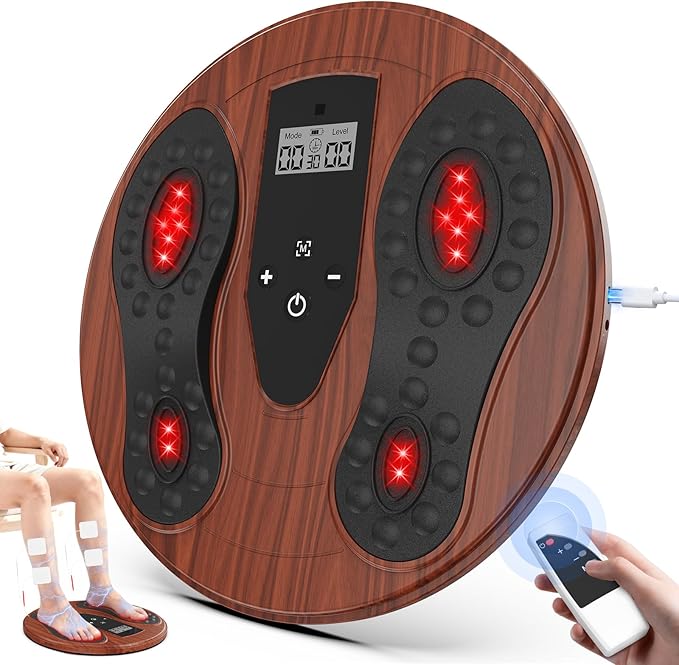 Rechargeable Foot Massager for Neuropathy with 660-850 Red Light Therapy – EMS &ampTENS Foot Stimulator for Neuropathy Electrical Nerve Stimulator Relieve and improve pain and plantar fasciitis