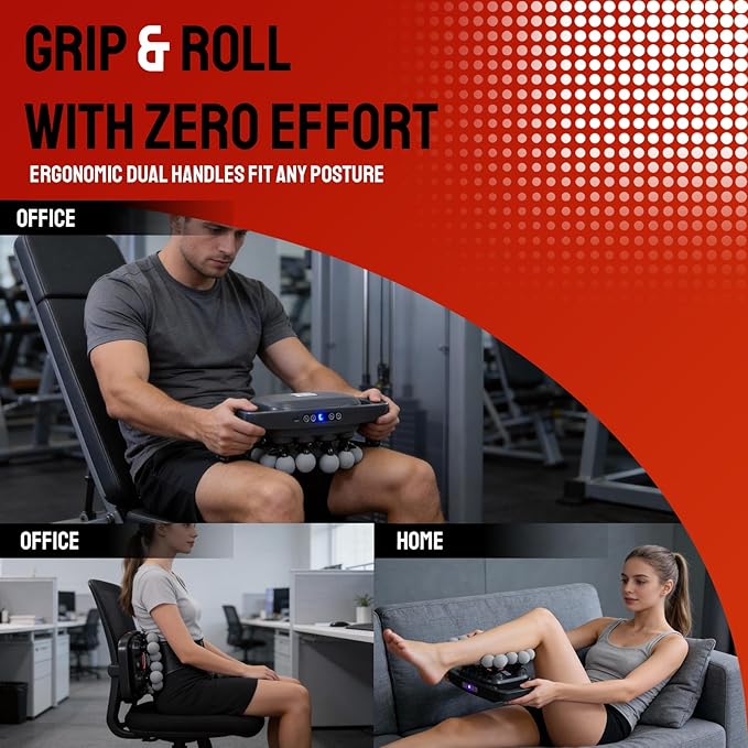 20 Head Massage Gun Deep Tissue Body Massage for Back Shoulders Neck Legs Foot Massage Gun deep Tissue Percussion Massager with 3 Modes &amp 30 Intensities Body Muscle Pain Relief(Grey)