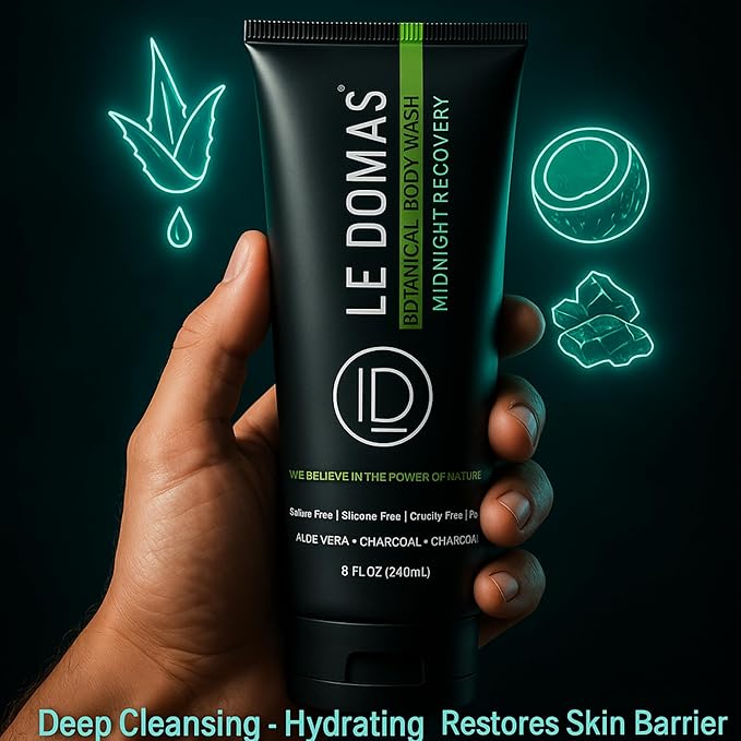 Body Wash &amp Face Wash Set for Men &amp Women – Natural Skincare with Aloe Vera Rice &amp Coconut Charcoal Hydrating Moisturizer &amp Oil Cleanser Travel Size Skin Care Products for All Skin