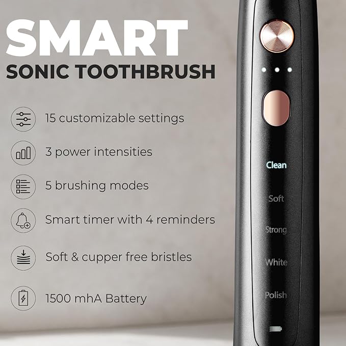 Arly Cam-Brush 1 - Wireless Intraoral Camera &amp Sonic Electric Toothbrush for Adults - Black