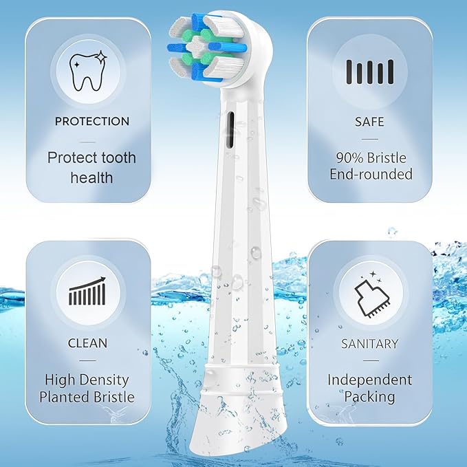 iO Replacement Heads Compatible with Oral b iO 2/3/4/5/6/7/8/9/10 Series Electric ToothbrushToothbrush Heads with Medium-Hard Bristles for Plaque Removal &amp Teeth CareWhite