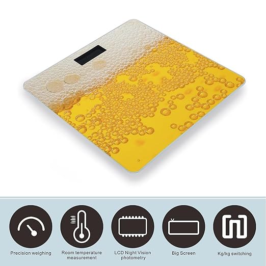 Beer Foam Scale for Body Weight Digital Bathroom Scale Precision Smart Weighing Scales with Clear LED Display Accurate High Precision Scales Weighing Machine