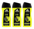 Adidas Pure Game 3-in-1 Relaxing Shower Gel Shampoo &amp Face Wash 8.4fl oz.(Pack of 3)